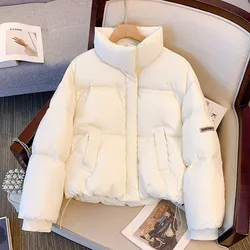 Korean Version Casual Stand Collar Bread Down Cotton-Padded Jacket Women Short Little Man 2024 Winter New Cotton-Padded Jacket