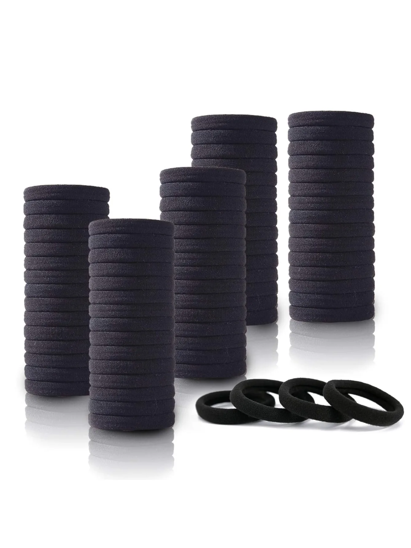 100 عبوة من ربطات الشعر السوداء، حلقات شعر مرنة بدون خياطة للنساء والفتيات، بدون أضرار، حوامل ذيل حصان، قابلة للتمدد قوية للاستخدام اليومي #5