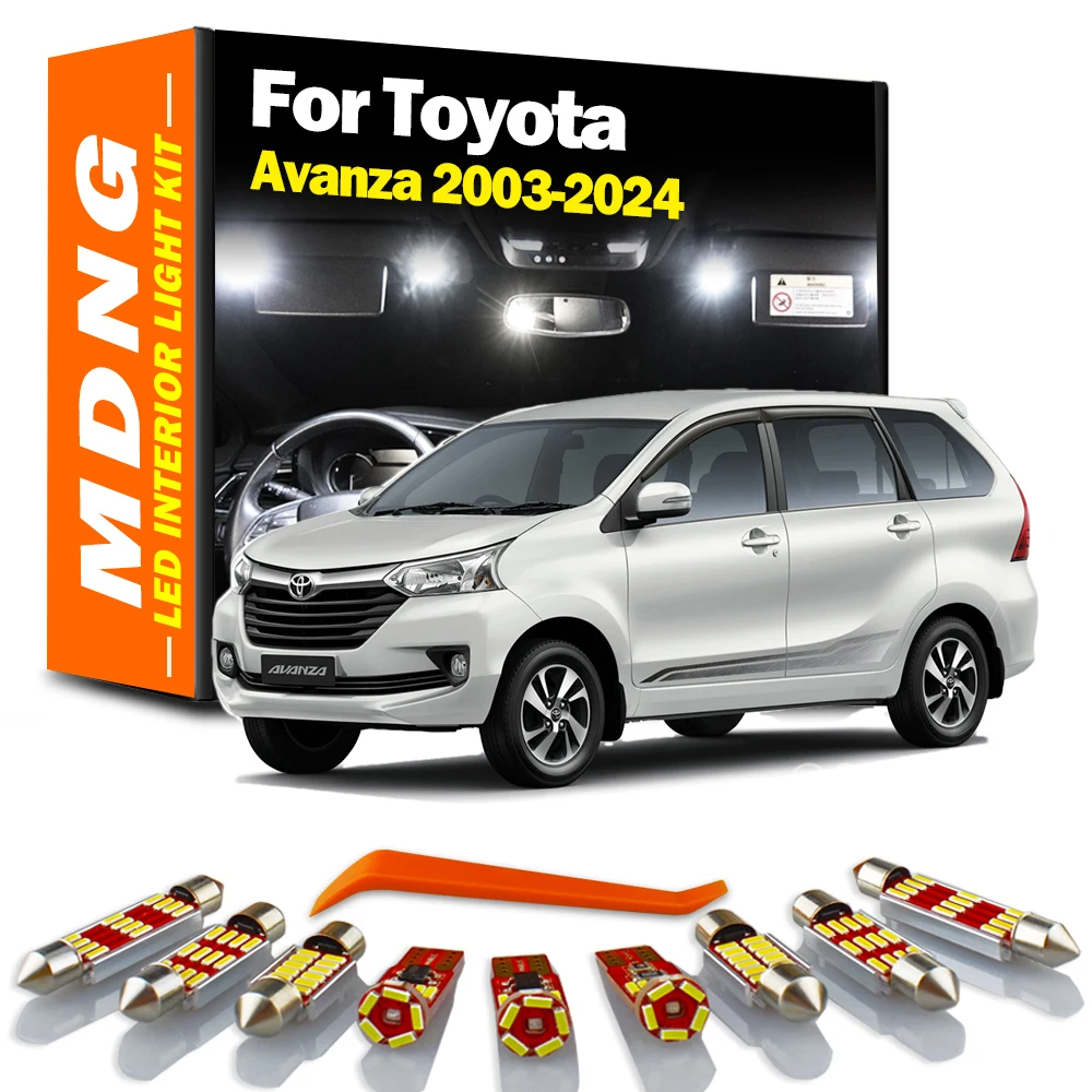 MDNG LED Interior Reading Dome Map Plate Light Kit For Toyota Avanza 2003- 2018 2019 2020 2021 2022 2023 2024 Car Accessories