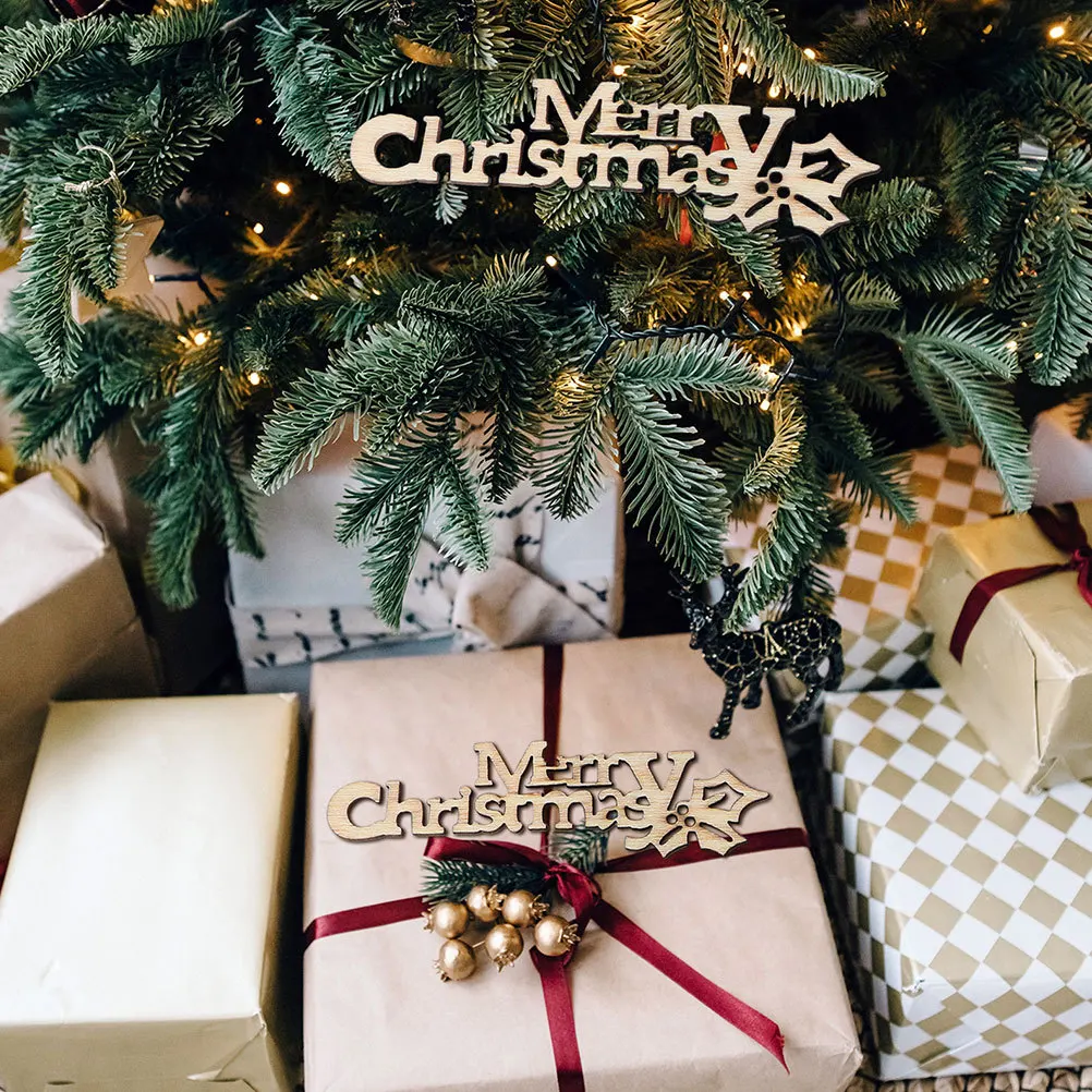 

10Pcs Merry Christmas Wood Letters Unfinished Wooden Cutouts DIY Scrapbooking Xmas Handcraft Ornaments Christmas Wood Piece