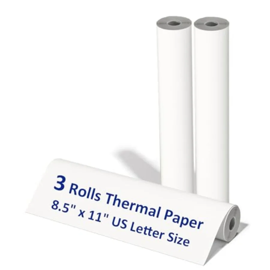 Thermal Printer Paper, Thermal Paper 8.5 X 11, A4 Printing Paper for Printer, Multipurpose US Letter Paper for Portable Printer
