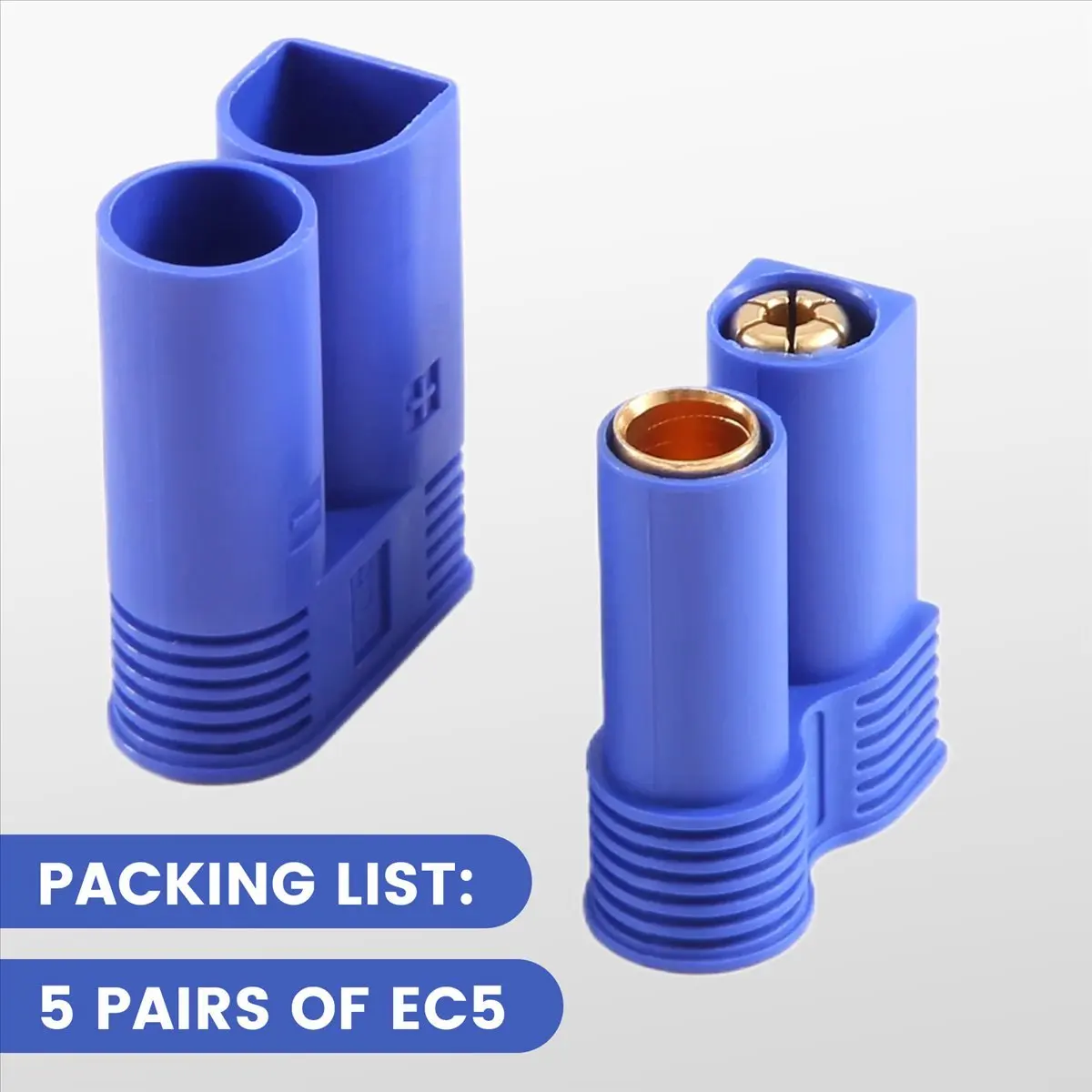 Y60A NEW-5 Pairs of EC5 Banana Plug Bullet Connector Female+Male for RC ESC LIPO Battery/Motor