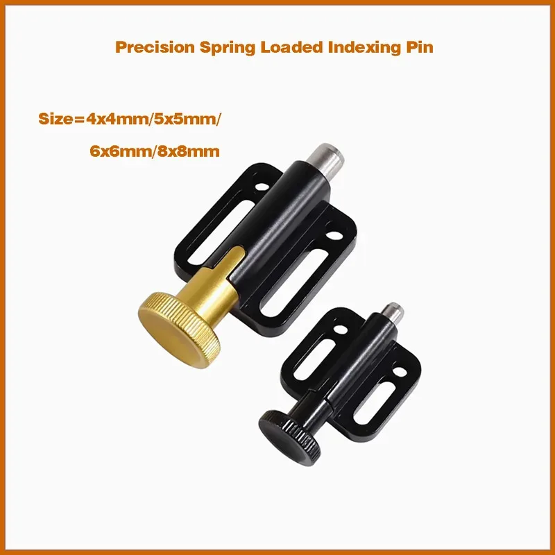 Aluminum Knob Indexing Pin Spring Loaded Stainless Steel Plunger Mounting Flange