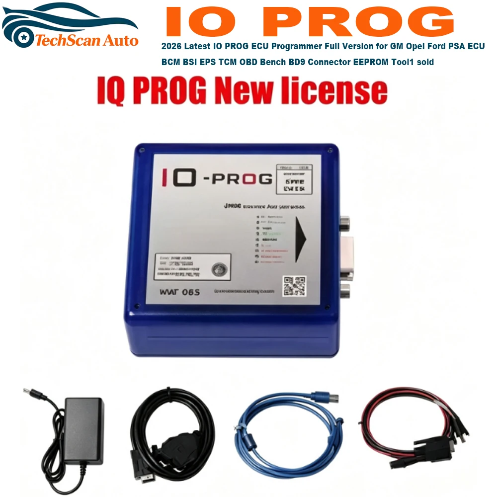 2026 Latest IO PROG ECU Programmer Full Version for GM Opel Ford PSA ECU BCM BSI EPS TCM OBD Bench BD9 Connector EEPROM Tool