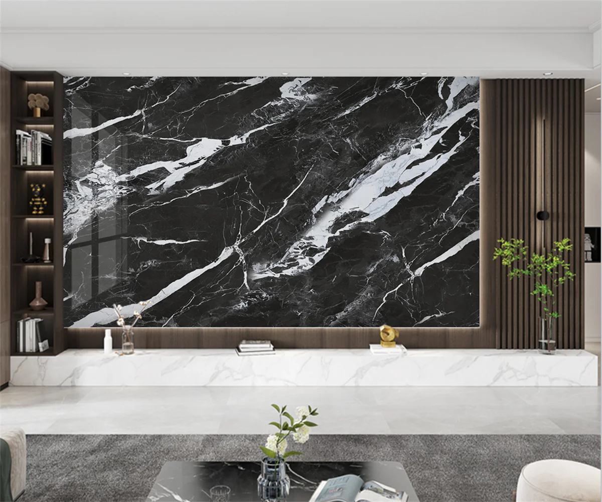 beibehang Customized new papel de parede modern light luxury black and white marble pattern hanging background wallpaper