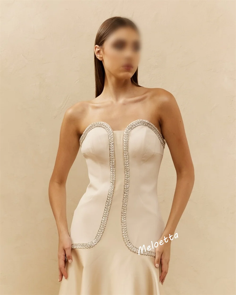 فستان سهرة نسائي أنيق بدون حمالات بمزاج مخصص، فساتين طويلة على شكل بوق، مناسبة مخصصة، أنيقة للحفلات اللامعة