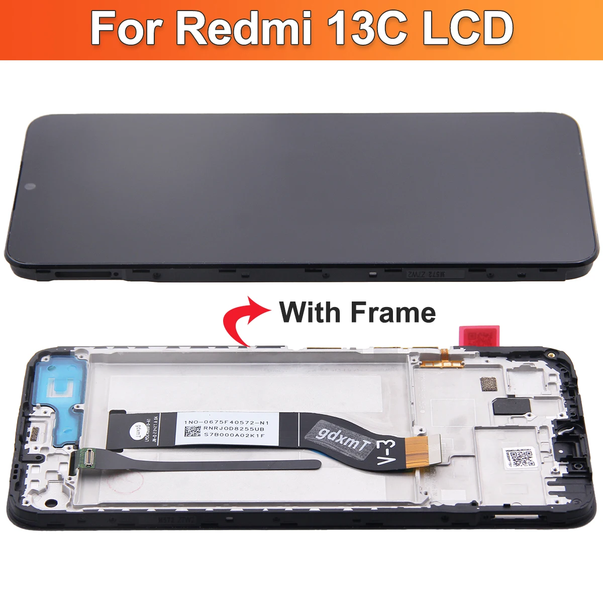 6.74" For Xiaomi Redmi 13C 23100RN82L LCD Touch Screen Display With Frame Digiziter Assembly For Redmi 13C Screen Replacement