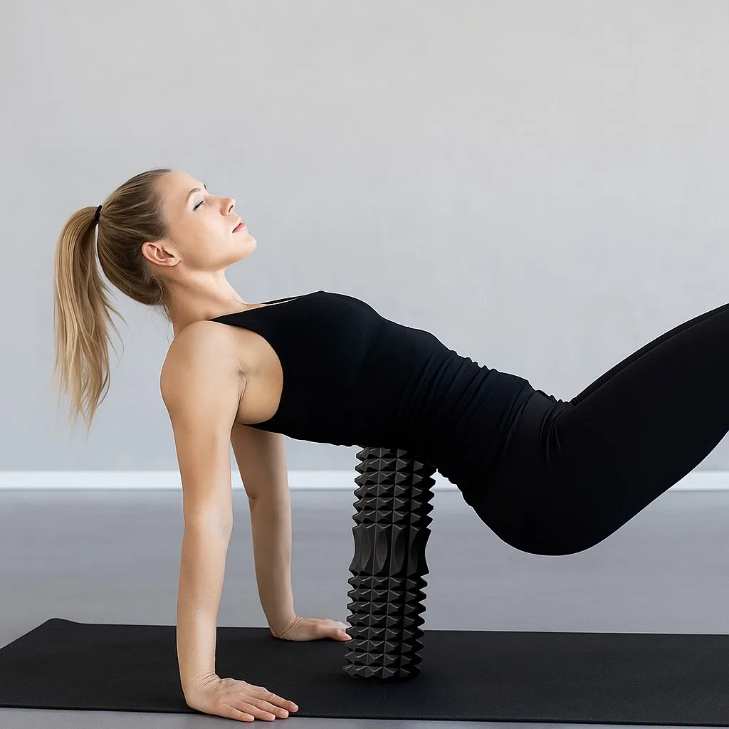 Rouleau de massage en mousse EVA haute densité pour le dos, points de pression, yoga, outil de massage stable, colonne de fitness et d'exercice