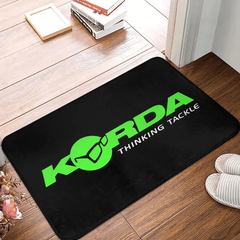 Korda Fishing Logo Front Door Mat Anti-Slip Indoor Absorbent Fish Carp Fisherman Gift Doormat Living Room Entrance Rug Carpet