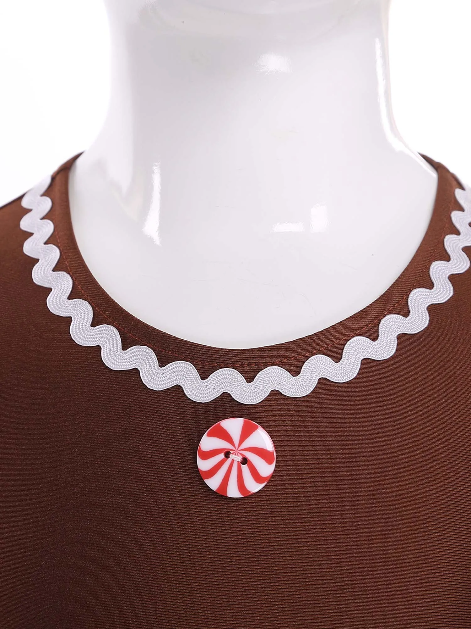 الفتيات عيد الميلاد الزنجبيل رجل زي الرقص سانتا فستان قصير نفخة الأكمام يوتار توتو فستان لقضاء عطلة موضوع حفلة تأثيري #4