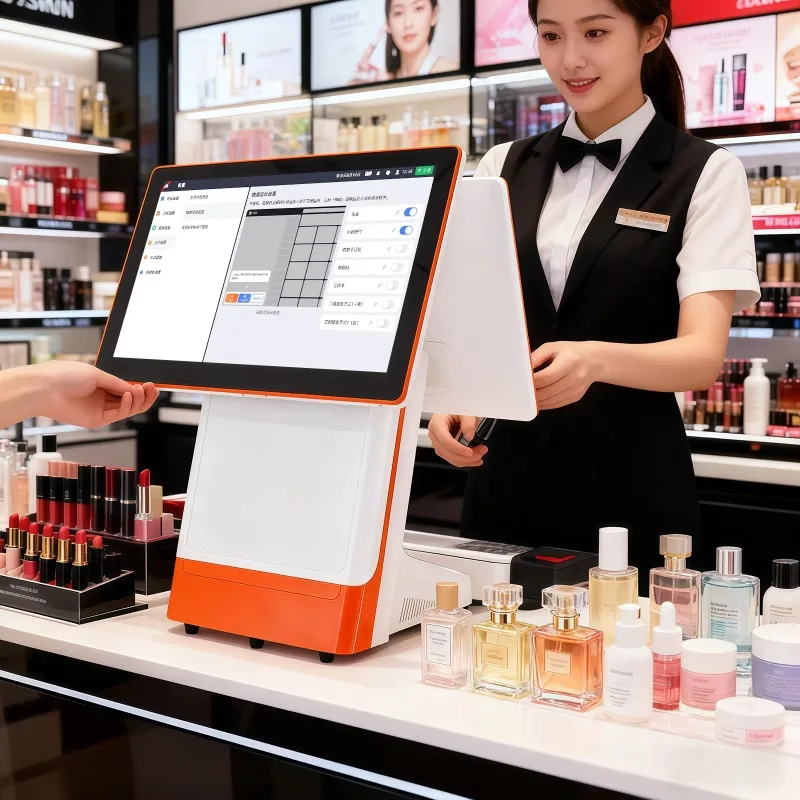 

2026 15.6 Inch Dual Capacitive Touch Screen IPS 1920x1080 Resolution Small Business Restaurant Retail Store Cash Registe