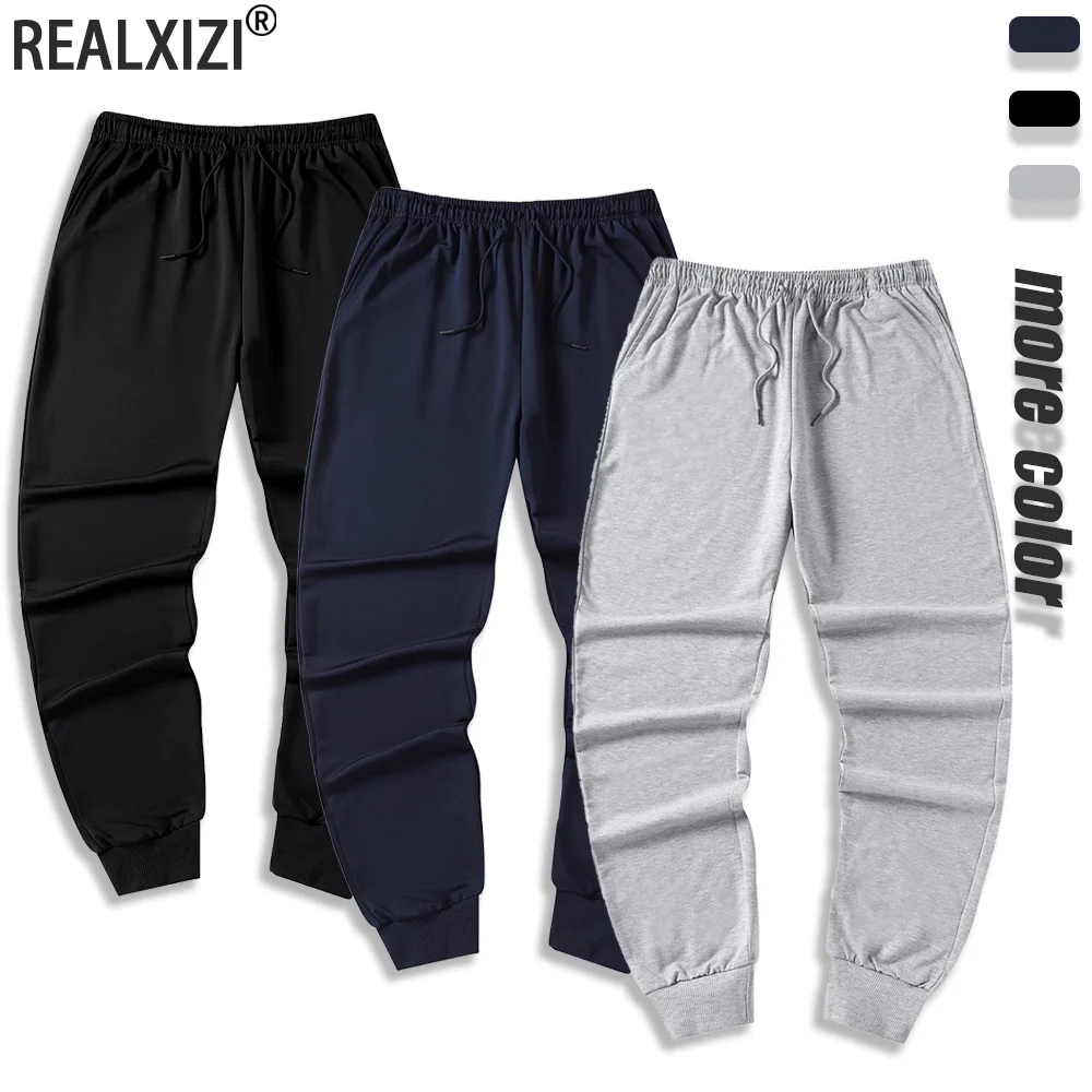 

Mens Sweatpants Straight Fit Joggers for Sports and Streetwear Loose Oversized Casual Pant Drawstring Multi-pocket Men Long Pant