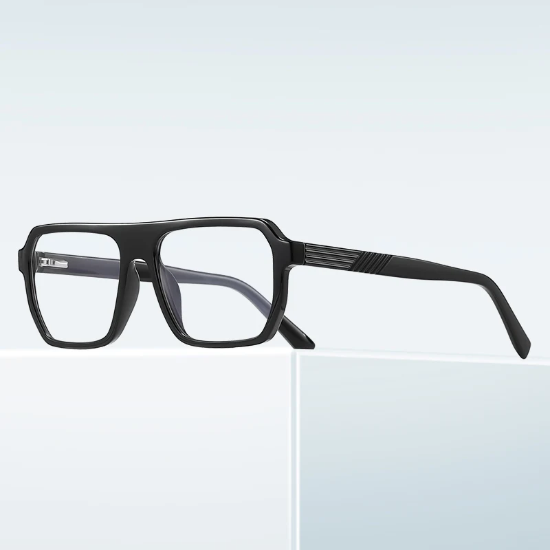 Square Full Rim Classic TR90 Men's Ultralight Glasses Frame Anti-Slip Legs Durable Eyewear for Corporate Casual & Workdays 2296