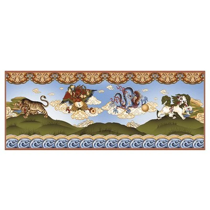 

Four mythical beasts living room background decorative tapestry pure wool woven tapestry