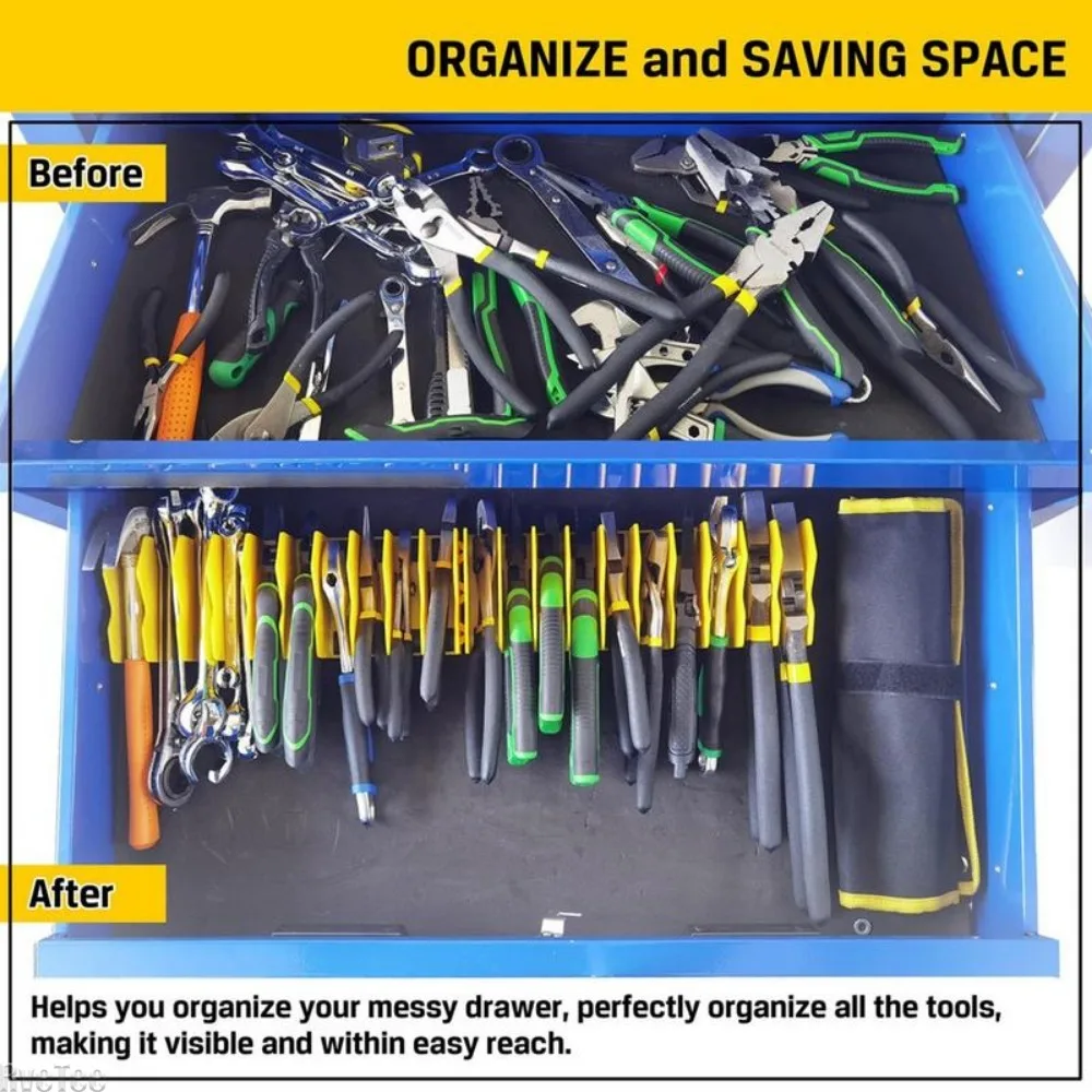 Wrench Storage Organizer 10 Slot Plier Holder Cutter Hammers Hand Tools Modular Toolbox Holder Made Durable Plastic Easy Storage