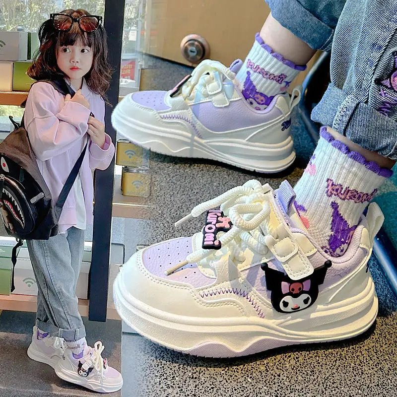 

Sweet My Melody Anime Kawaii Sanrio Children Breathable Board Shoes Cute Cartoon Kuromi Casual Sports Sneakers Gifts for Kids