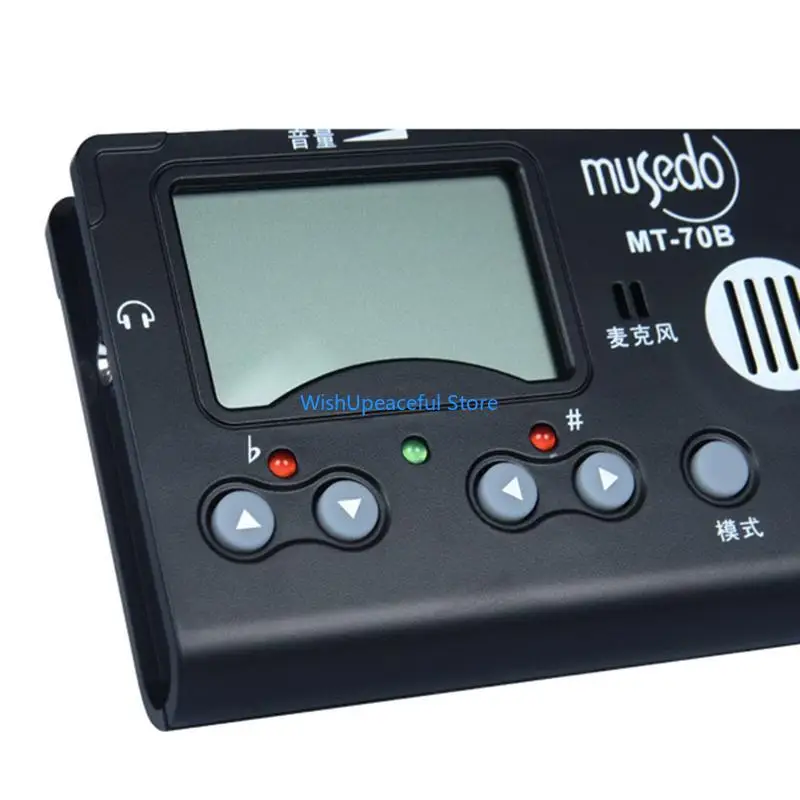 34YA Bộ điều chỉnh động Guzheng Tuner LCD Hiển thị bộ điều chỉnh Metrono Sound Pickup Công cụ cho nhạc cụ Guzheng được làm