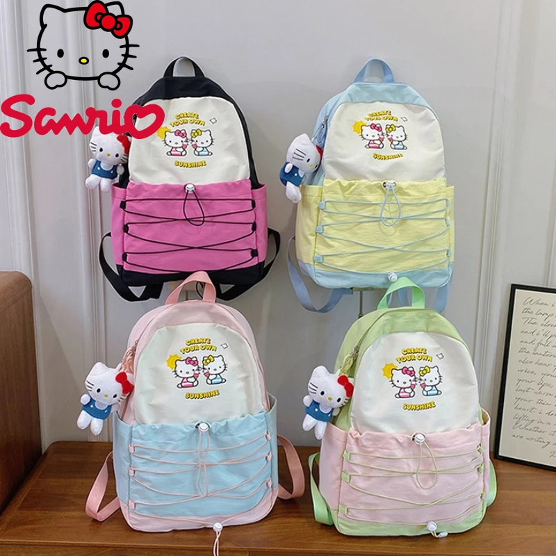 

Hello Kitty New Student Backpack Fashion High Quality Girl Travel Backpack Cartoon Cute Versatile Multi Functional Girl Backpack