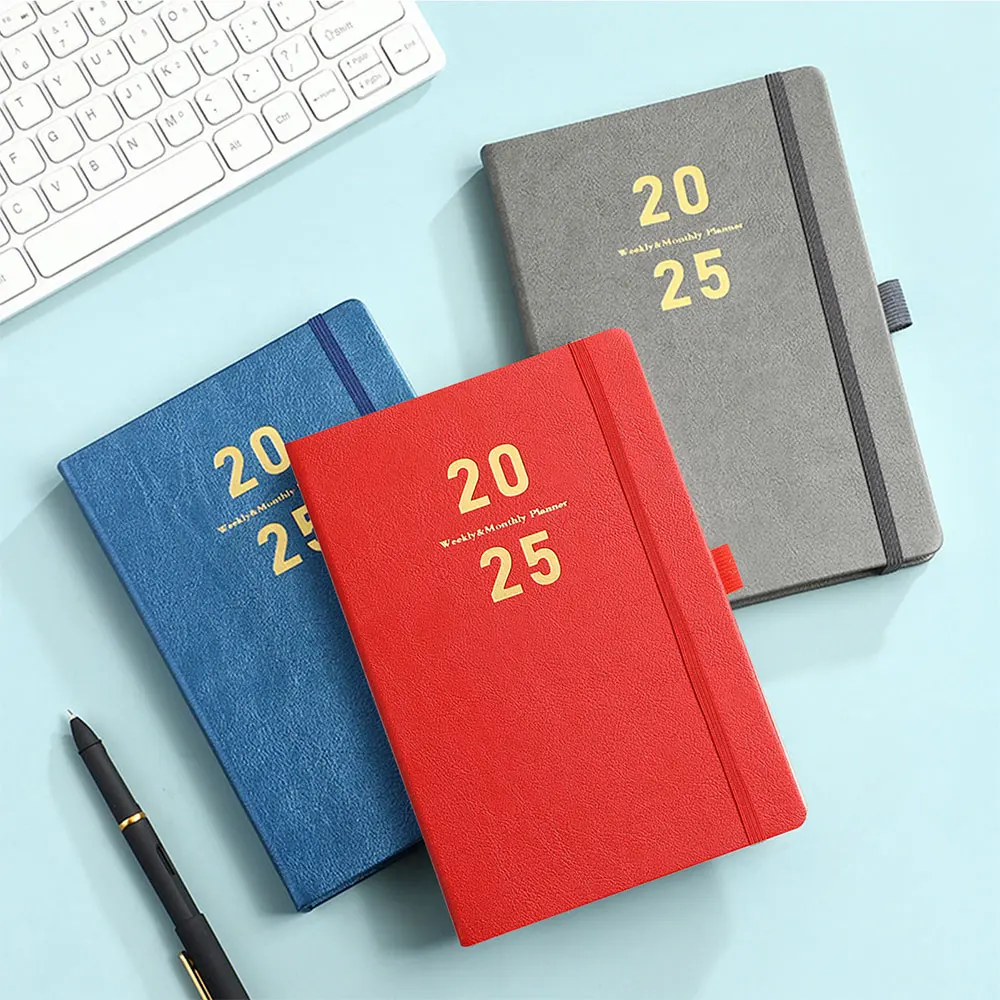 2025 Agenda A5 Planner Notebook 365 Days Notepad Daily Weekly Plan Diary with Calendar Index Sticker Office School Supplies Gift