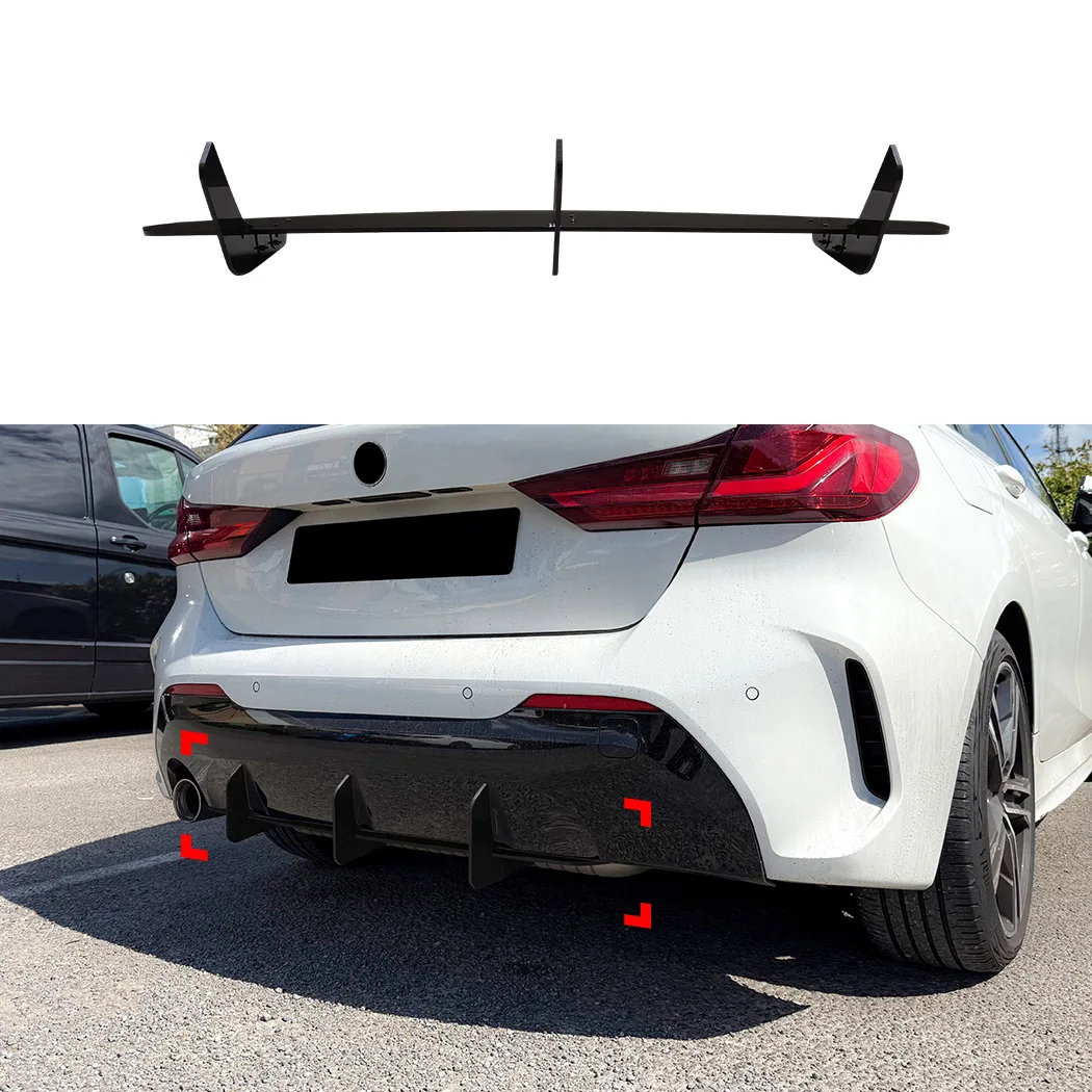 

Rear Diffuser Lip Rear Side Splitters Car Rear Bumper Lip Diffuser Spoiler Splitter for BMW 1 F40 M Sport 2019-2024