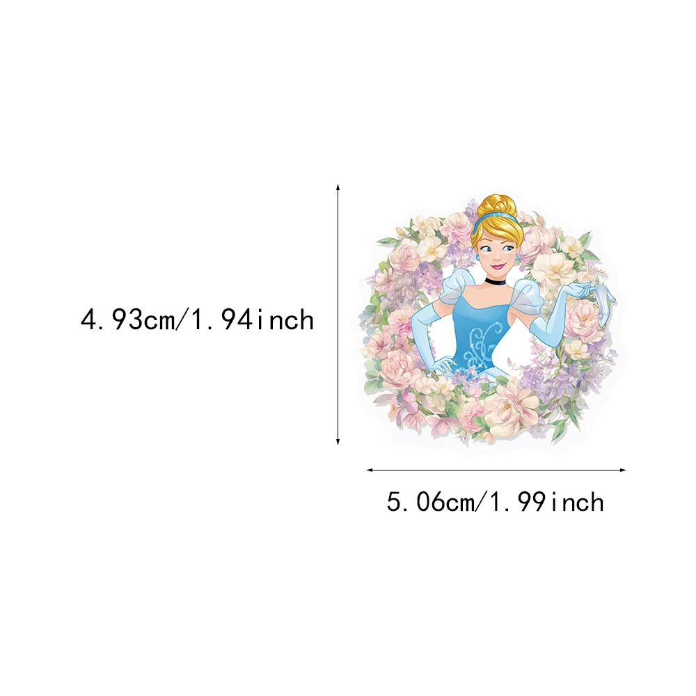 50pcs Cute Disney Princess Flowers Aesthetic Stickers Rapunzel Snow White Ariel Cartoon Sticker Luggage Phone Transparent Decals - view 4