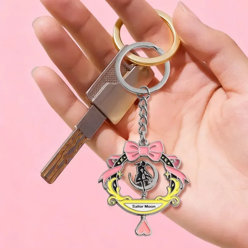 Sailor Moon Keychain High Color Value Cartoon Animation Shape Creative Girl's Sweet Heart Rotatable Pendant Schoolbag Decoration - view 5