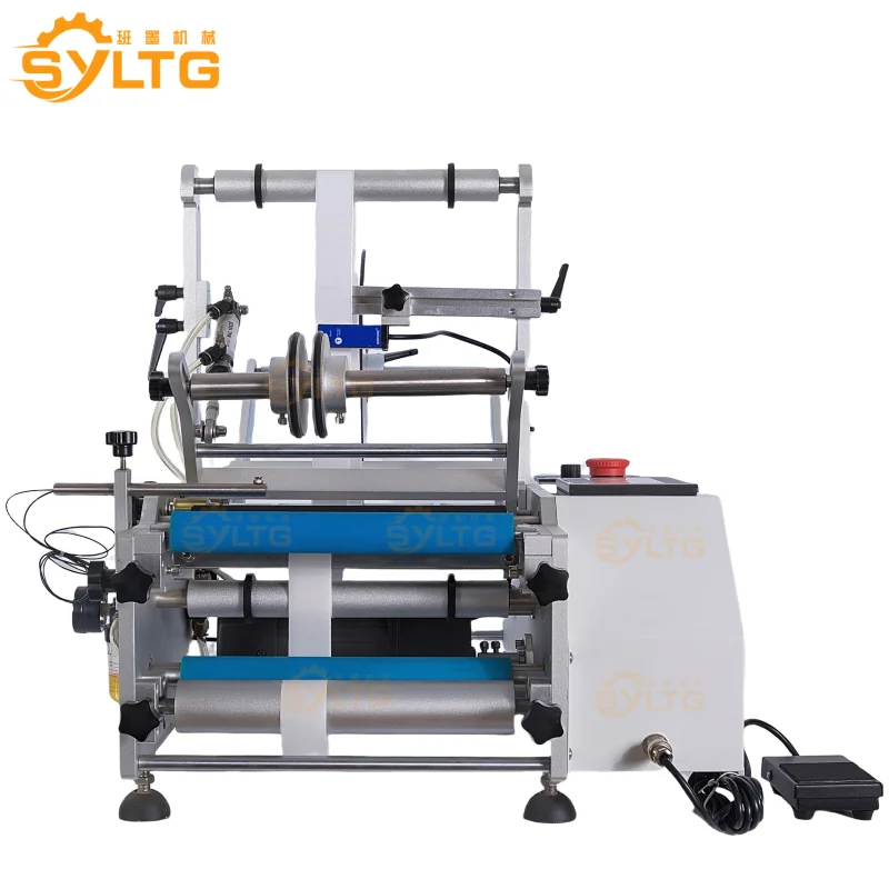 Paper Label Sticking Machine for Glass Wine Round Bottle Packing Slitting Equiment Round Labeling Machine Sticker Applicator