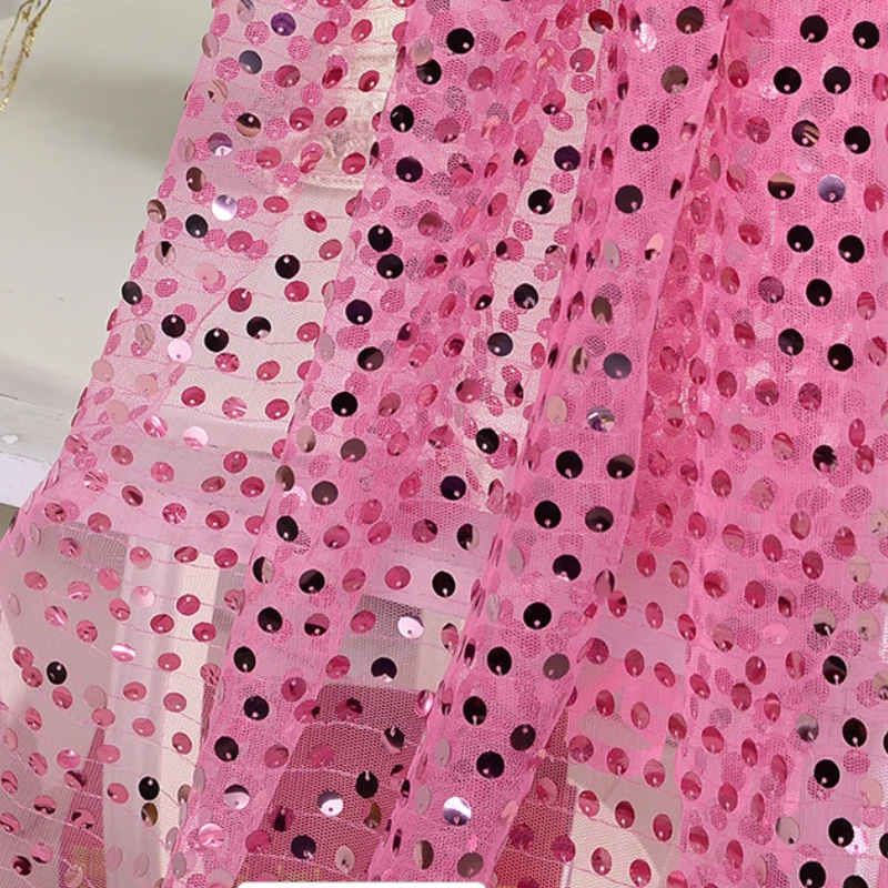 9 Mm Sequin Mesh Fabric for Diy Dress Wedding Stage Background Decoration Fabrics Diy Sewing Material Apparel