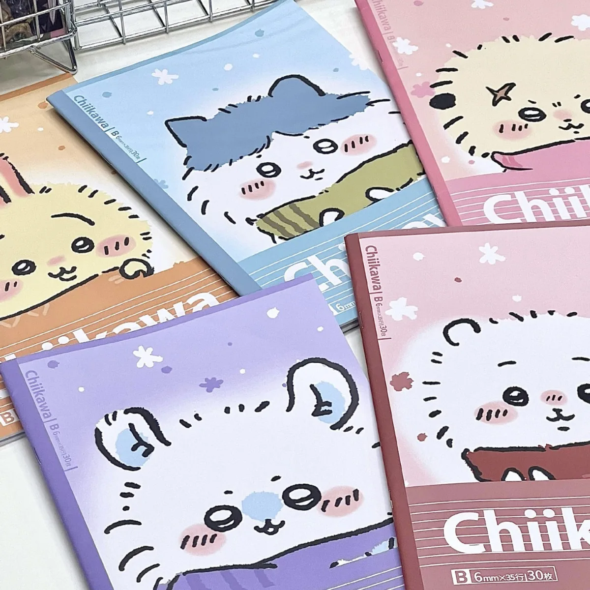 Chiikawa Cute B5 Hard Cover Notebook 30 Sheets Cartoon Usagi Hachiware Momonga Notepad for School Diary Writing and Studying