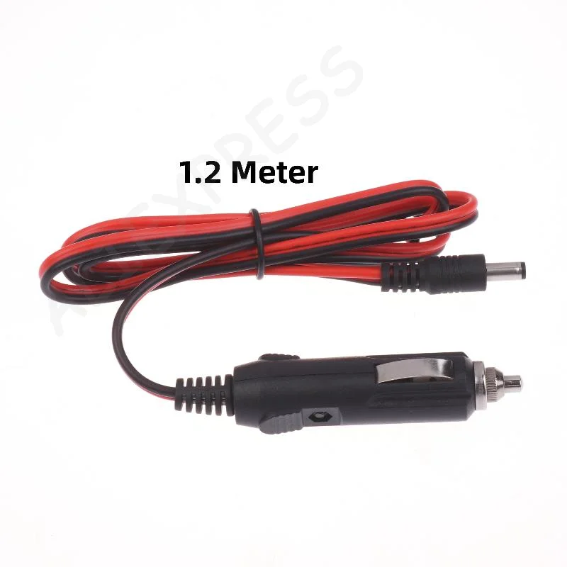 New Car Charger Power Cable 1.2 Meters DC5525 Universal 12V 5A Male Cigarette Lighter Plug Cable Connection Line With LED Light