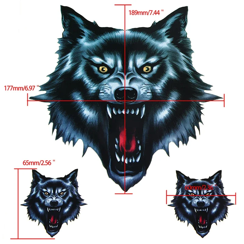 POSSBAY Wolf Head Decals Skull Head Fire Flame Funny Self-adhesive Sticker for Motorcycle Car Door Stickers Truck Helmet Decor