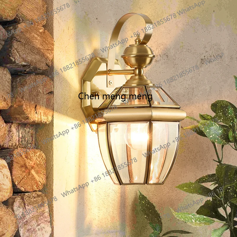 Garden outdoor waterproof all copper anti-rust yard wall balcony wall lamp entry wall lamp European American style