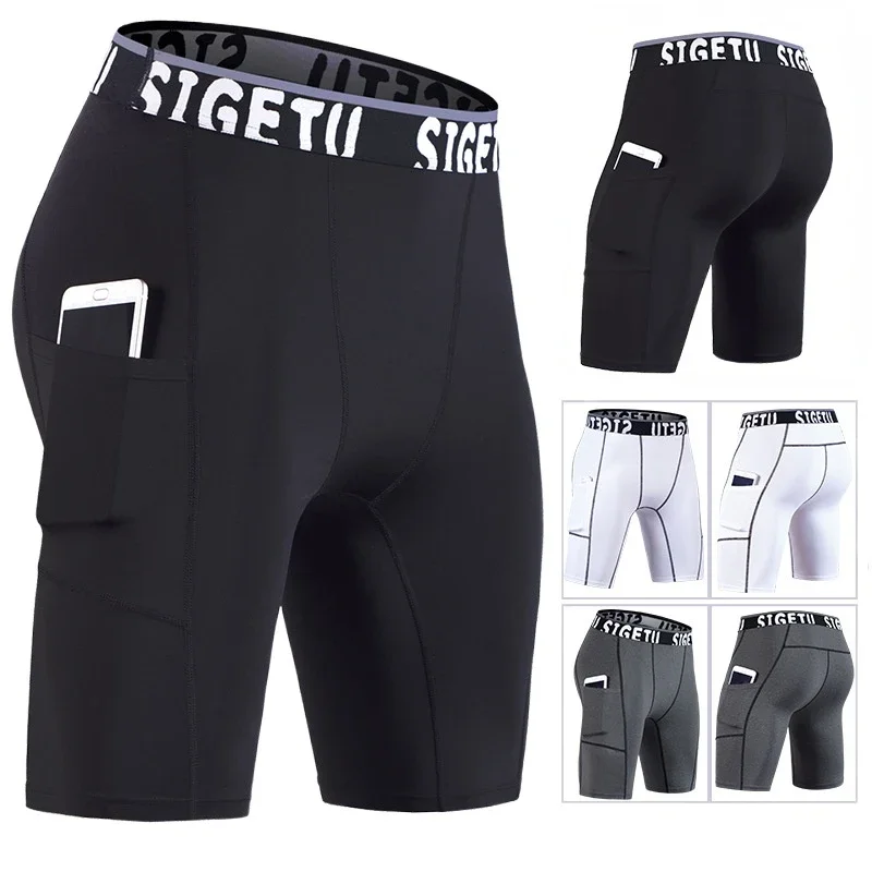 

Men Quick Dry Gym Legging Mens Compression Running Shorts Tights Fitness Sport Leggings Male Sexy Underwear Boxer