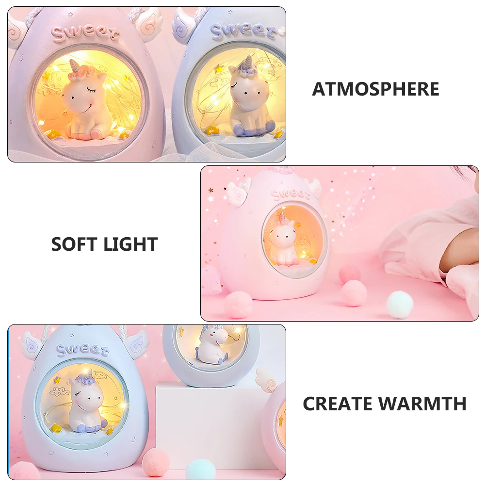 

1pc Light Cute Night Light For Kids Bedroom Decorative Lamp Portable Resin Ornament Gift Romantic Atmosphere Warm