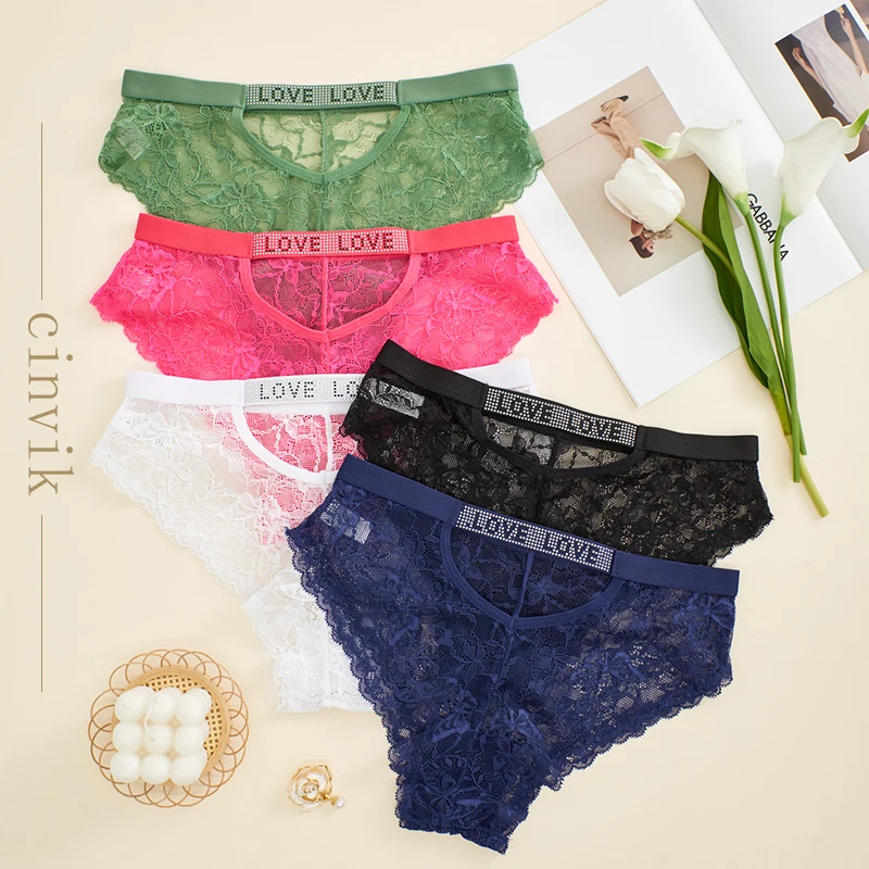 

Women's High Waist Lace Triangle Panties Solid Color Sexy Perspective Underwear Brick Belt soft Pants Bright Girls' lingerie