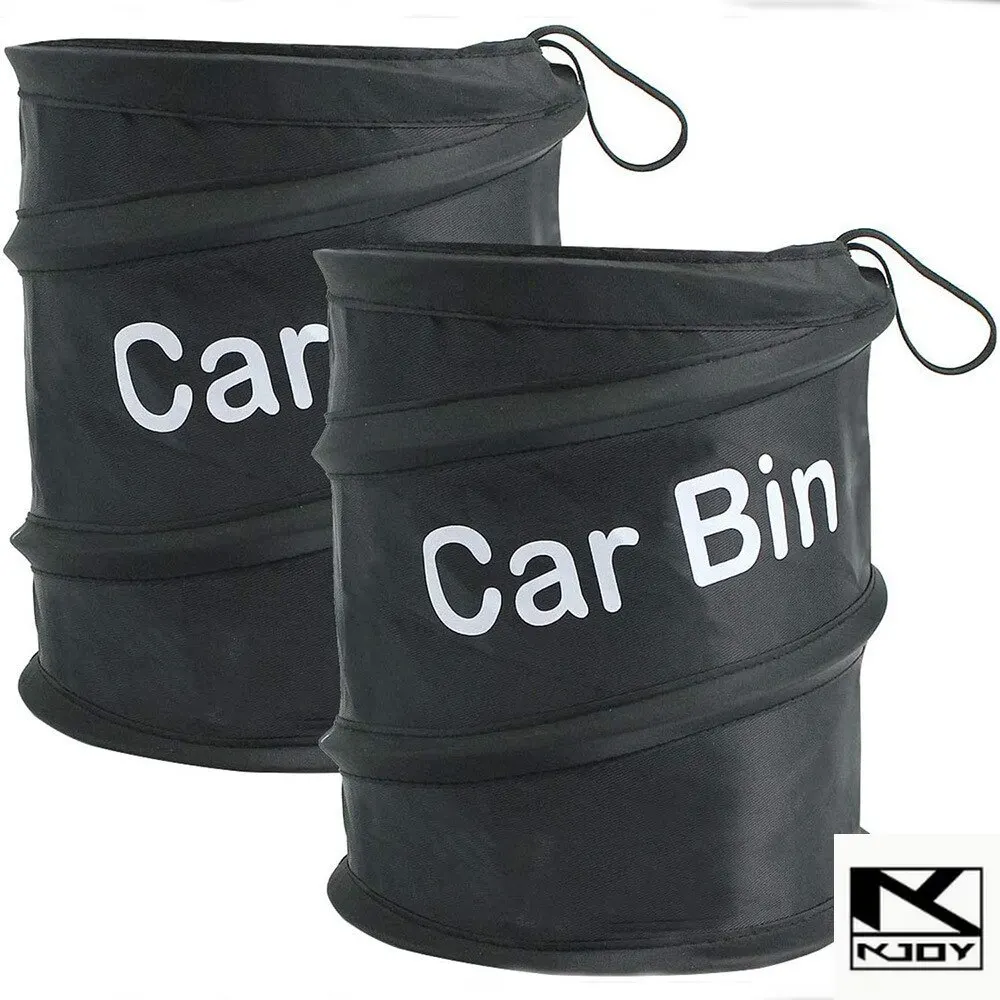 kkjoy Auto Interior Portable Trash Can Foldable Pop Up Waterproof Waste Basket Car Accessories used for multiple vehicles view 4