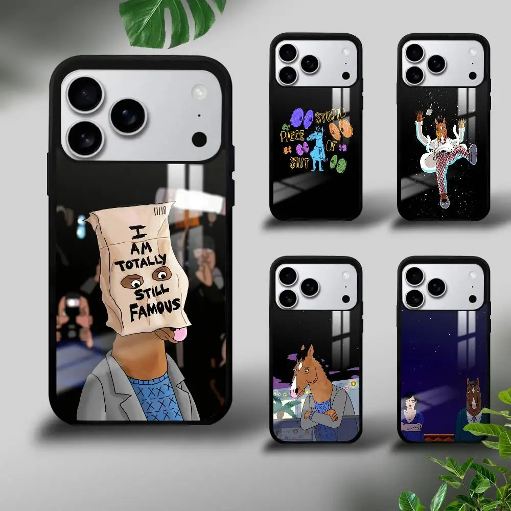 

Comedy B-BoJack H-Horseman Phone Case For iPhone 17 16 15 14 13 12 11 Pro Max Mini Plus Hard Mirror Funda