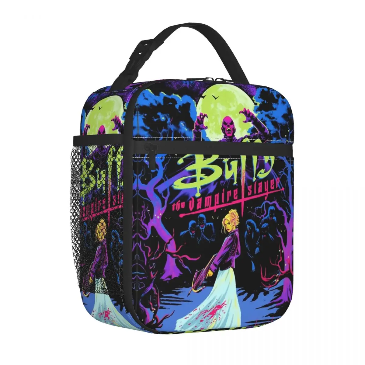 بافي مصاص الدماء القاتل الفن معزول أكياس الغداء حقيبة للحفاظ على البرودة حاوية غداء ذات سعة عالية، صندوق غداء للمدرسة في الهواء الطلق #2