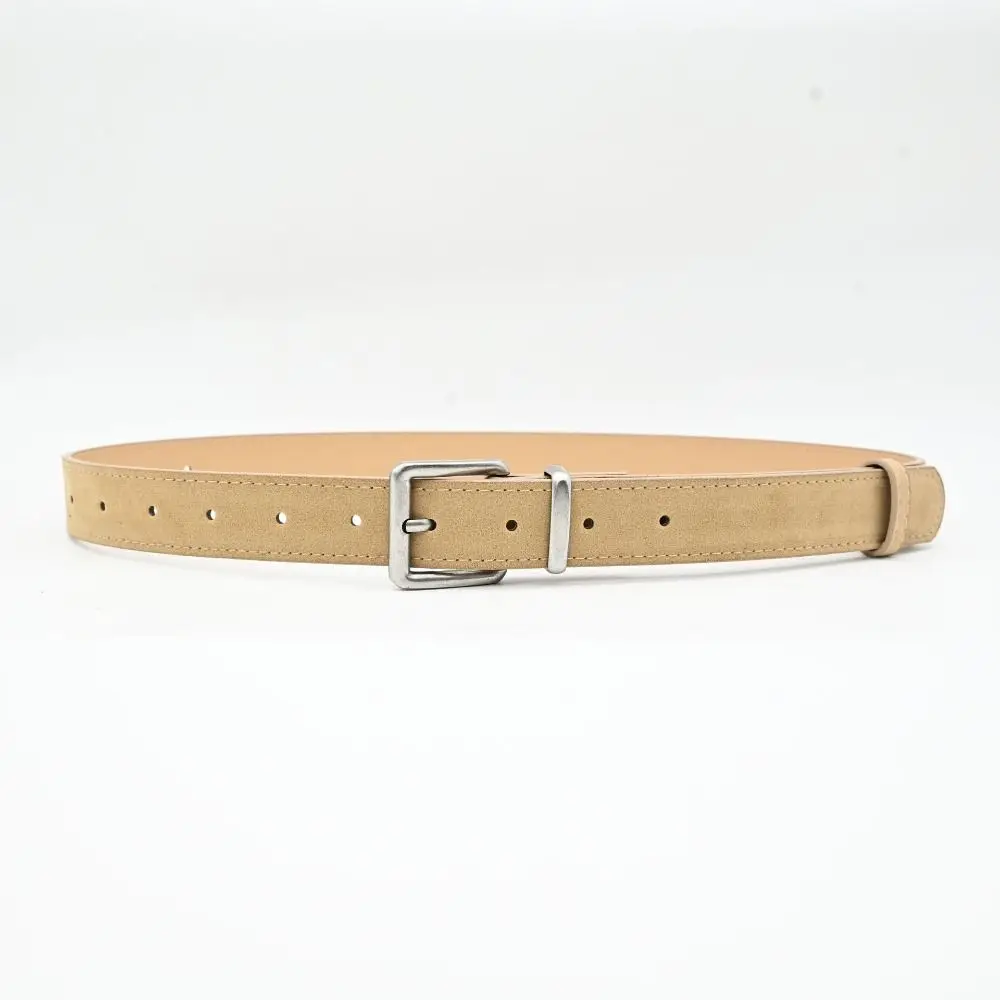 Ceinture en cuir suédé avec boucle ardillon rétro, Design de luxe, ceinture de taille polyvalente pour femmes, décoration pour jeans