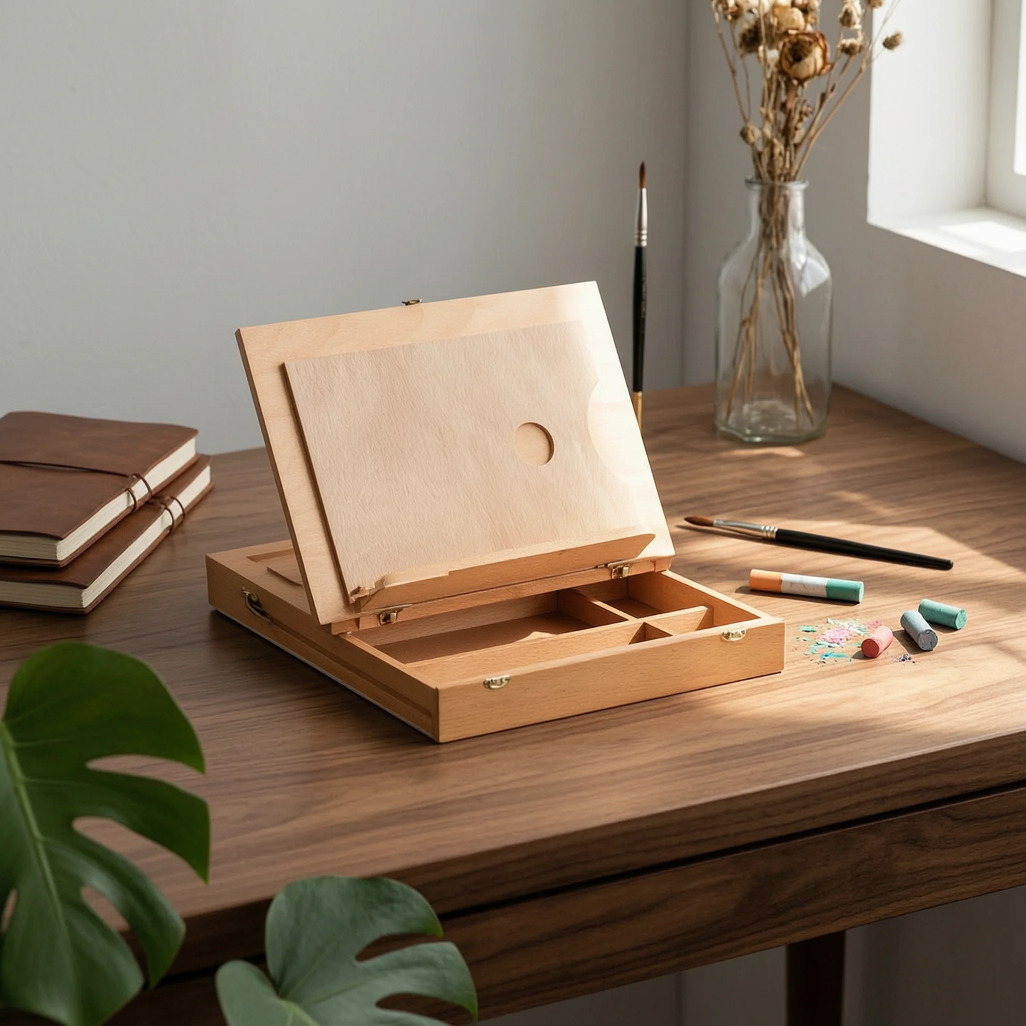 Tabletop Easel with Drawer Beechwood Table Easel with Drawer Sketch Box Compact Sturdy for Artists, Studio, Classroom