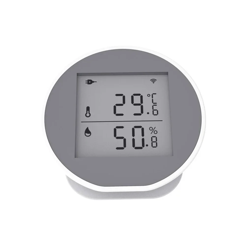 1pc Smart Indoor Temperature/Humidity Sensor App Controlled Abnormal Alarm With LCD Screen For Tuya Thermometer Accessories