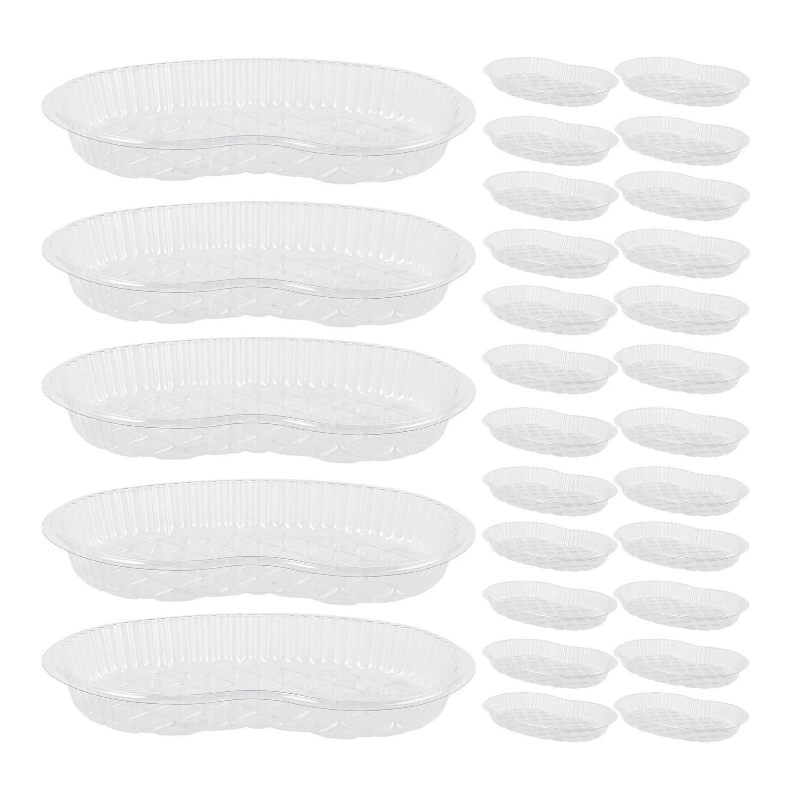 50 قطعة من صواني طب الوشم الشفافة للاستعمال مرة واحدة، تصميم خصر بلاستيكي، حامل تخزين معقم لفناني الوشم، سهل الاستخدام