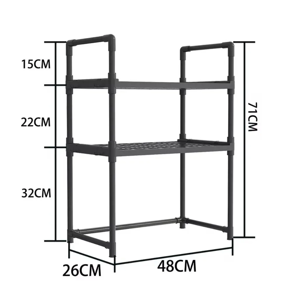 Kitchen Storage Rack Microwave Shelf Condiment Organizer Multi-Layer Simple Countertop Tidying Shelves Elevated Seasoning Racks