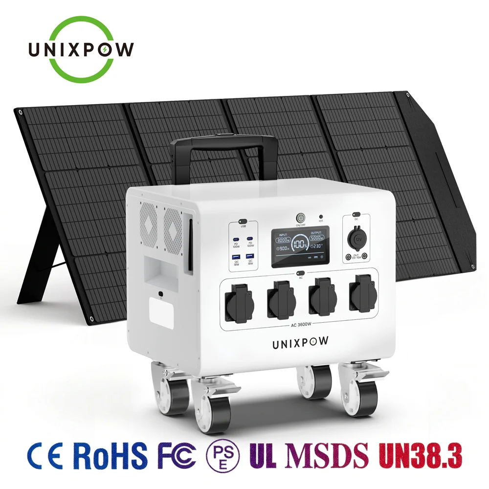 OEM Aluminum Alloy 832000mAh 3600W LiFePO4 Portable Power Station Solar Generator for Outdoor Camping Wholesale Supplier
