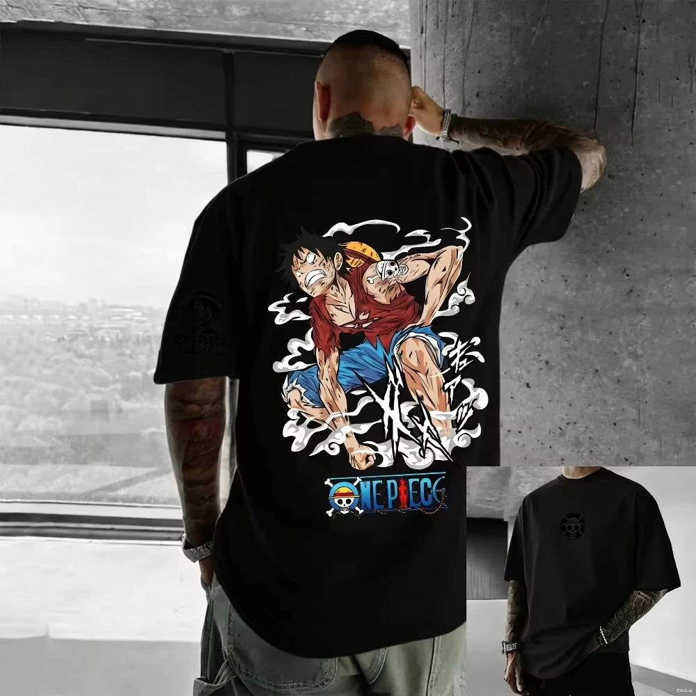 

ONE PIECE Monkey D. Luffy 2026 Summer New Product Harajuku Anime Printed T-shirt Streetwear Parent Child Short Sleeve T-shirt