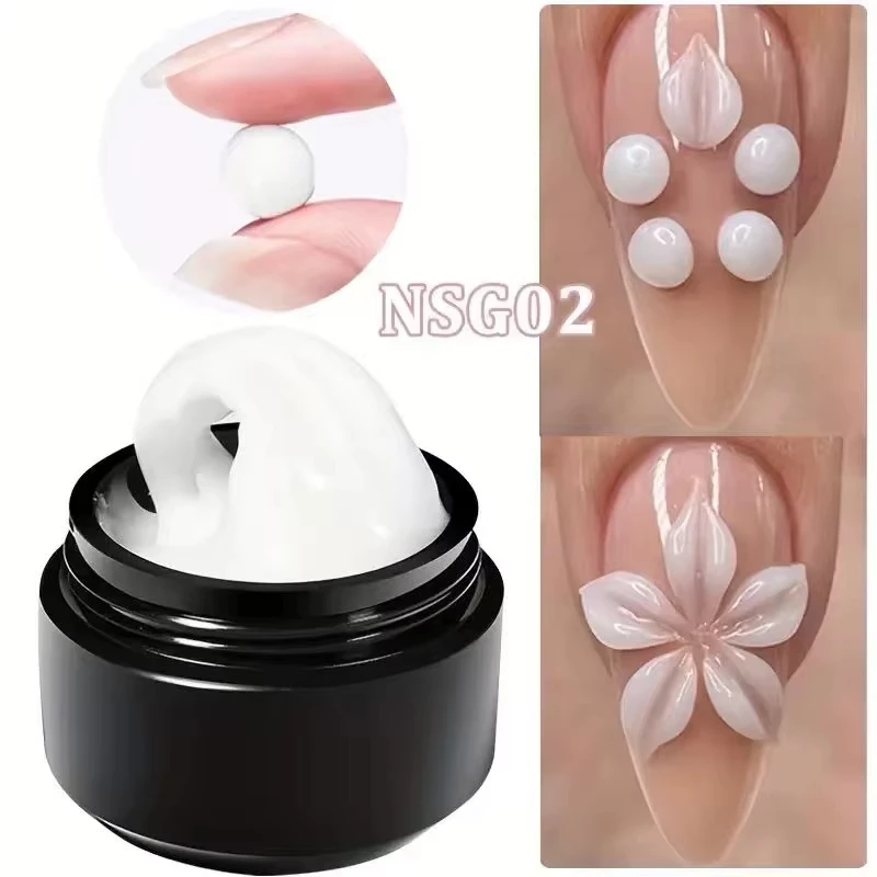 3D Nail Gel, Non-Sticky Hard Long-Lasting Overlay, Creates 3D Bow Geometric Letter Shapes, Salon Quality, Soluble Residue