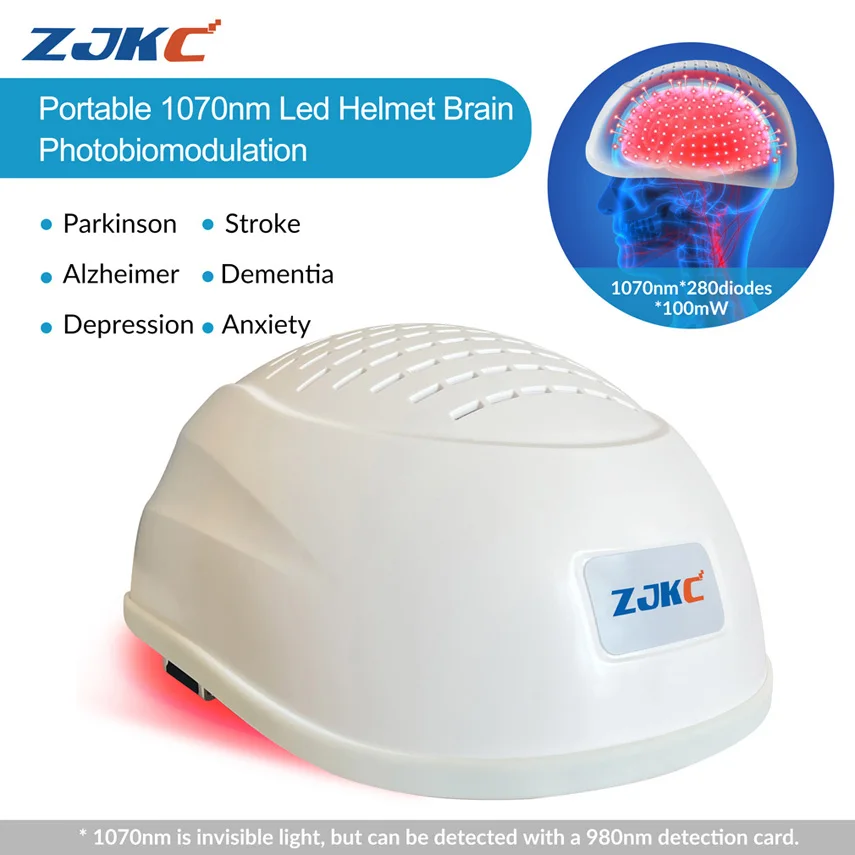 

1070nm Near Infrared Light Therapy Parkinson Stroke Alzheimer Depression Treatment Helmet Brain Photobiomodulation