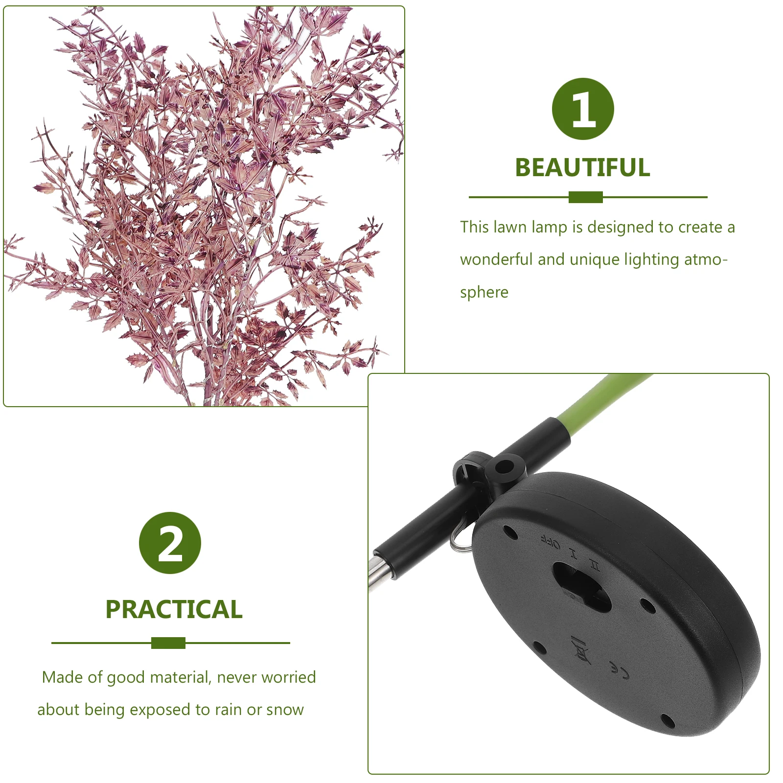 

Solar Powered LEDFlower Light Outdoor Garden Decor LawnPurple120LED Beads Automatic On Lamp Waterproof