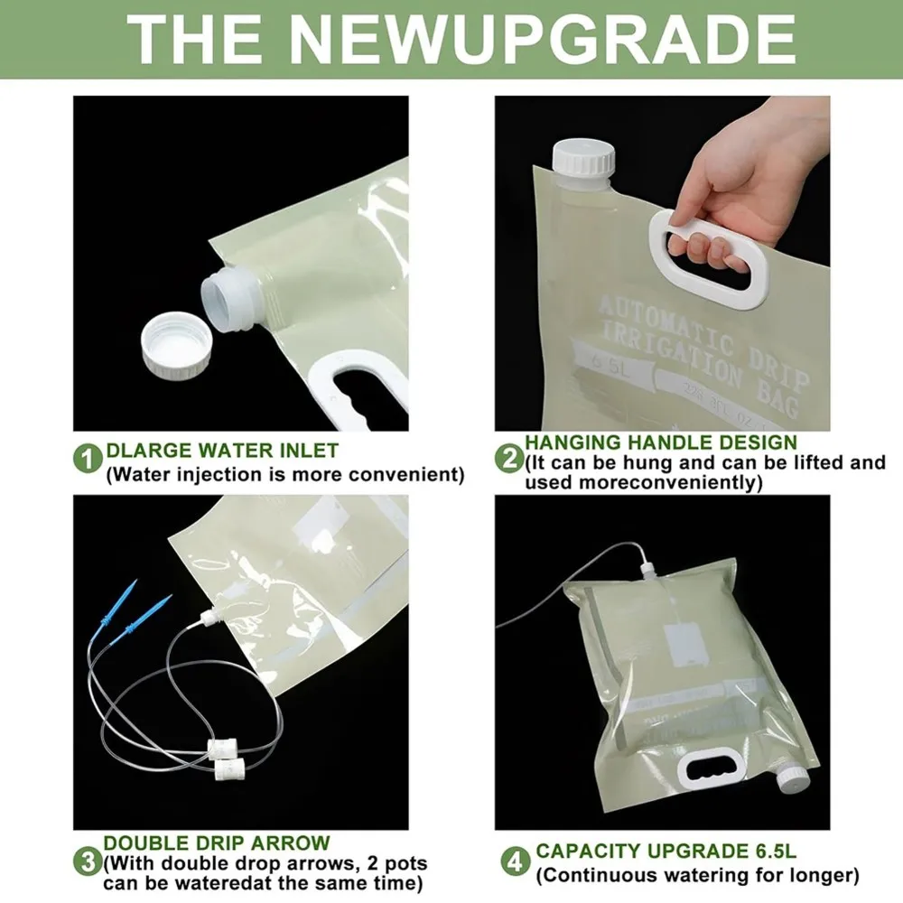 ABVG-3Pcs Automatic Drip Irrigation Bag For Plants - 6.5L Lazy Watering Device For Garden Pots & Greenery