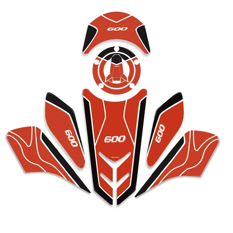 For QJMOTOR Race 600 Race600 Motorcycle Bodywork Fairing Sticker Tank Pads Gas Knee Grip Traction Sticker Protector
